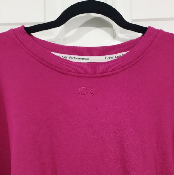 NWT Calvin Klein Performance Pink Terry Cozy Sweatshirt in Size 2X - Picture 4 of 11